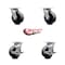 Service Caster 5 Inch Glass Filled Nylon Swivel Caster Set with Roller Bearings 2 Brakes SCC SCC-30CS520-GFNR-2-TLB-2 - alternate 3